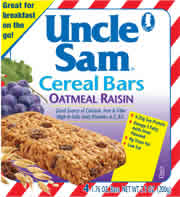 CEREAL BAR,OATMEAL RAISIN Case of 12 / 7.1 OZ from Uncle Sam's